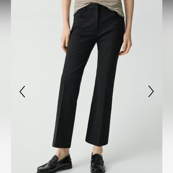 Theory Pants - Theory Kick Pant in Stretch Cotton Black Size 2